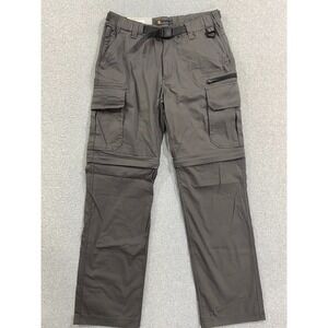 BC Clothing Convertible Pants Mens Sx32 Charcoal Cargo Zip Off Belted Hiking